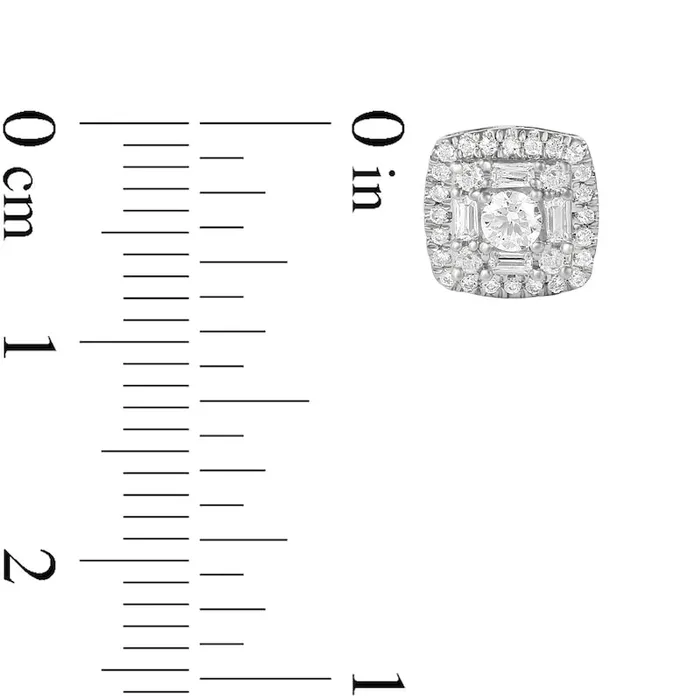 Goldia 05 CT TW Composite Cushion Diamond Frame Stud Earrings in 10K White Gold Earrings Goldia 05 CT TW Composite Cushion Diamond Frame Stud Earrings in 10K White Gold Earrings