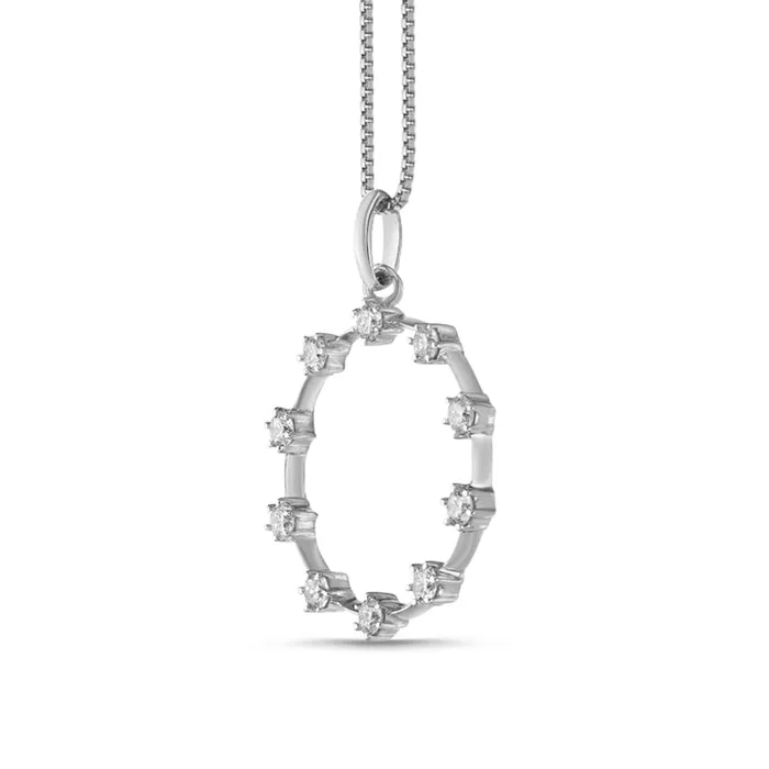 Necklaces Goldia 025 CT TW Natural Diamond Ten Stone Station Circle Pendant in 10K White Gold Necklaces Goldia 025 CT TW Natural Diamond Ten Stone Station Circle Pendant in 10K White Gold