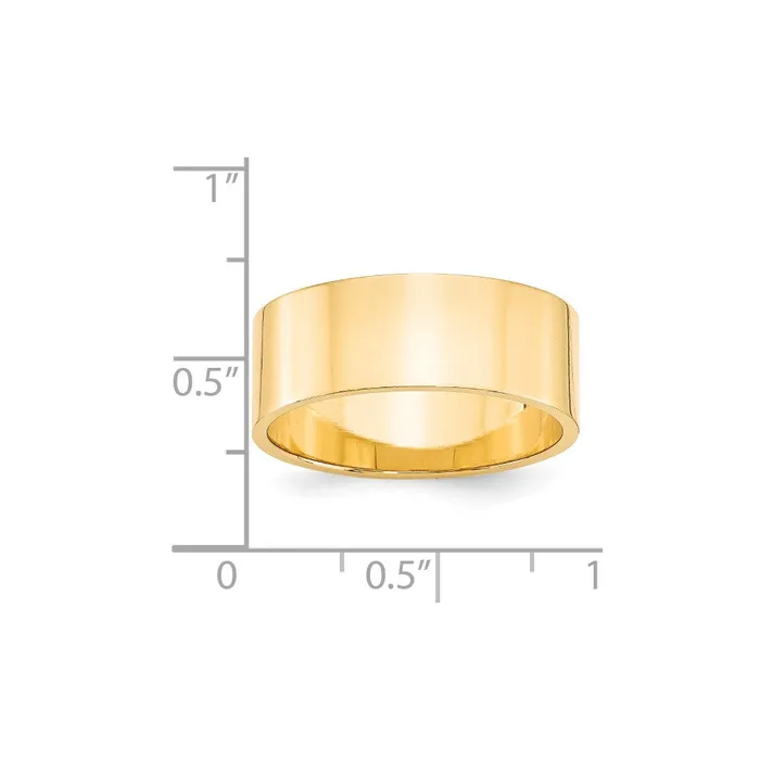 Rings Solid 14K Yellow Gold 8mm Light Weight Flat MensWomens Wedding Band Ring Size 65 Goldia Rings Solid 14K Yellow Gold 8mm Light Weight Flat MensWomens Wedding Band Ring Size 65 Goldia