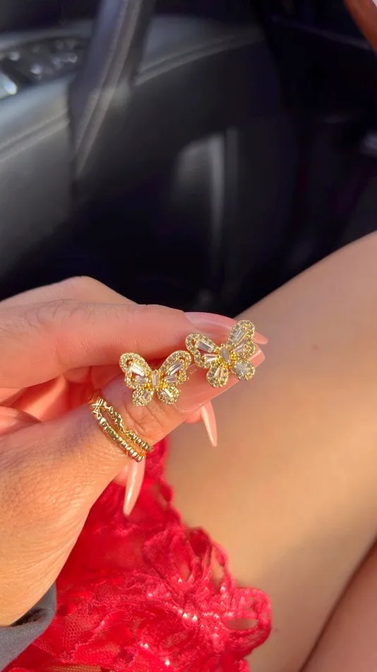MP Jewelry Earrings Diamond Butterfly Earrings