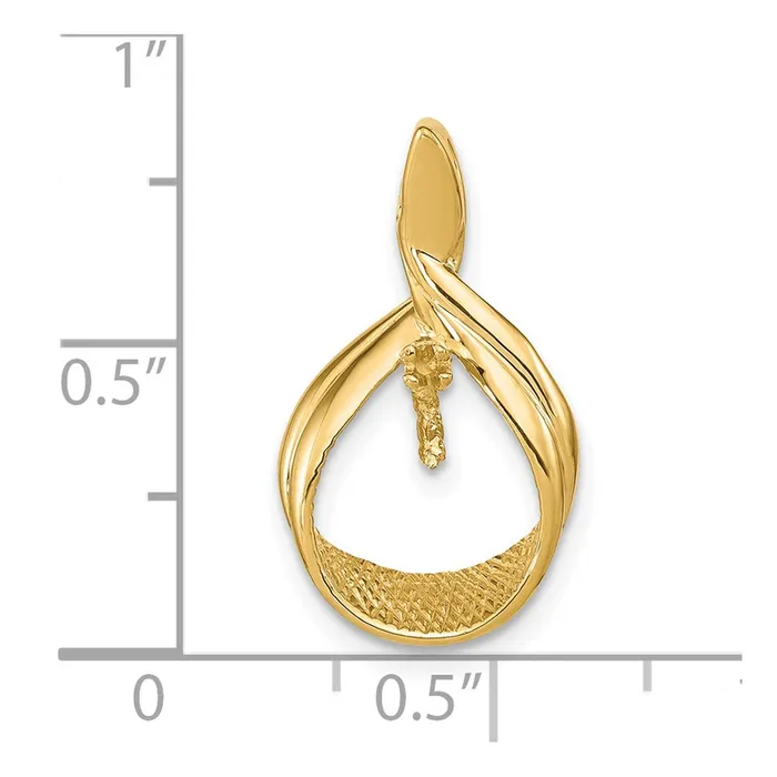 Necklaces TreasureFineJewelers 14k Yellow Gold 7mm White Round Freshwater Cultured Pearl VS Diamond Pendant