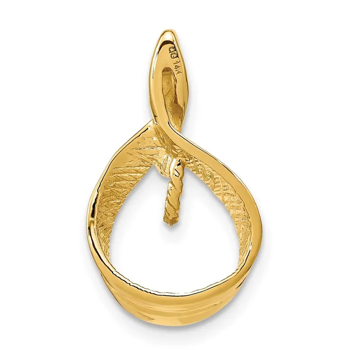 Necklaces TreasureFineJewelers 14k Yellow Gold 7mm White Round Freshwater Cultured Pearl VS Diamond Pendant