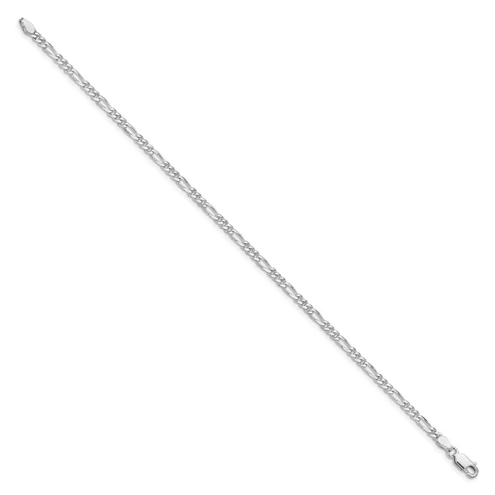 Sterling Silver Rhodiumplated 285mm Figaro Chain Anklet TreasureFineJewelers Rings
