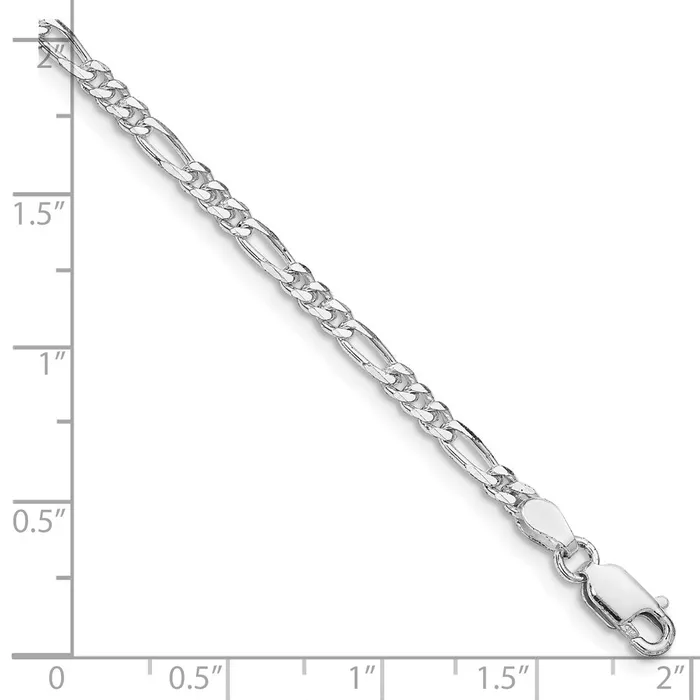 Sterling Silver Rhodiumplated 285mm Figaro Chain Anklet TreasureFineJewelers Rings
