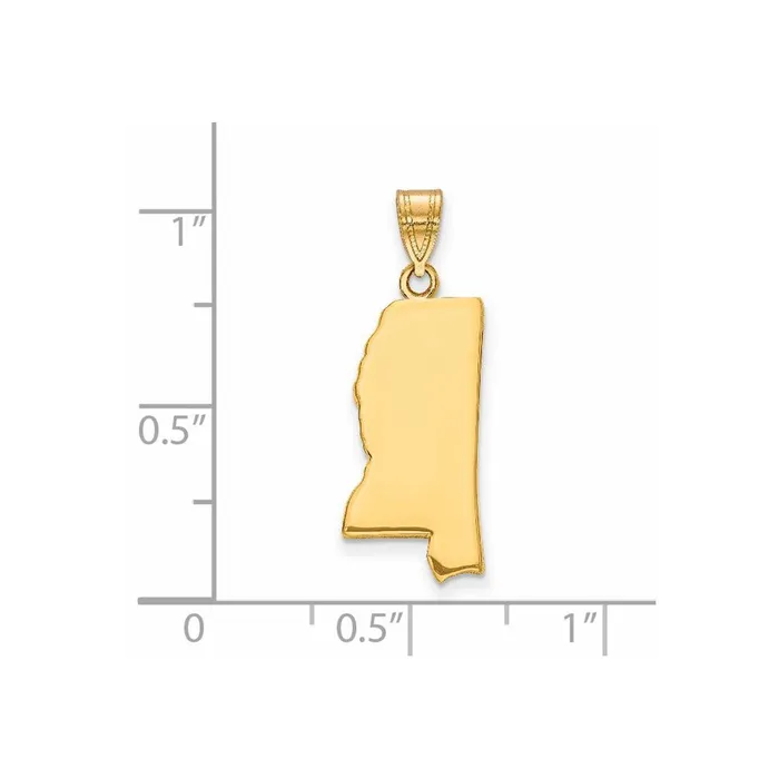 TreasureFineJewelers PreStyled Sets 14k Yellow Gold Mississippi State Pendant