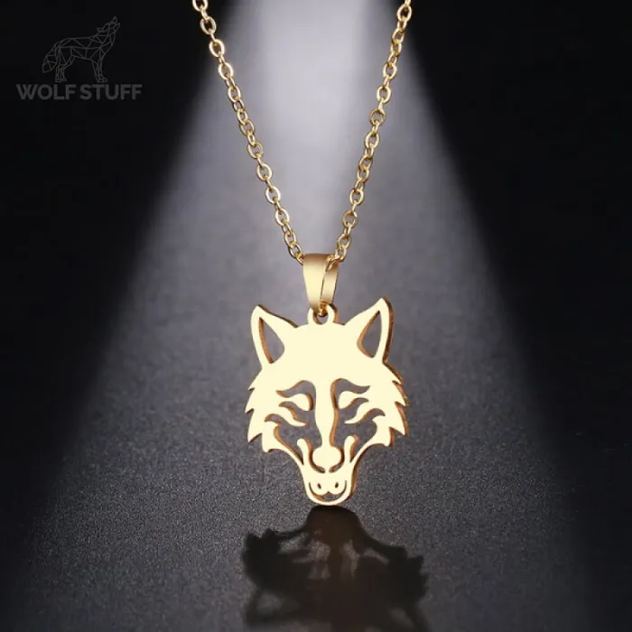 Necklaces Gold Wolf Head Pendant Wolf Stuff