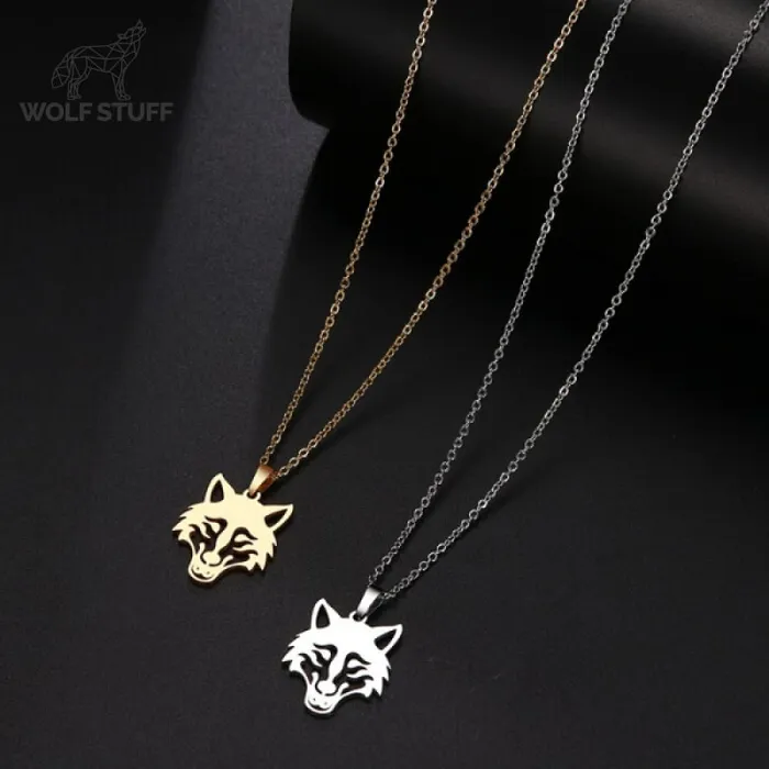 Necklaces Gold Wolf Head Pendant Wolf Stuff