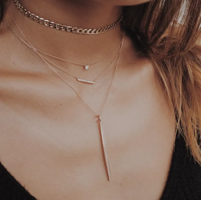 Shylee Rose Jewelry Necklaces Diamond Bar Necklace