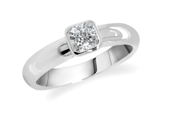 Rings Albert Hern Ring Platinum Solitaire with Cushion Diamond I VS2 030 cts Rings Albert Hern Ring Platinum Solitaire with Cushion Diamond I VS2 030 cts