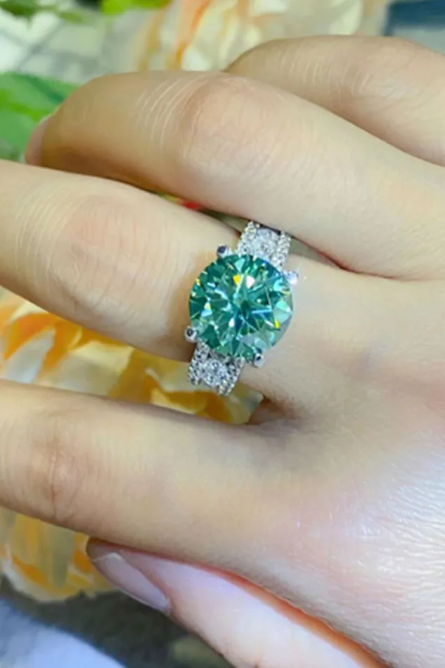 5 Carat Moissanite 4Prong Wide Band Ring Trendsi Rings