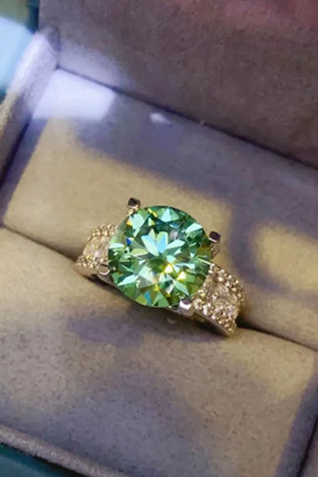 5 Carat Moissanite 4Prong Wide Band Ring Trendsi Rings