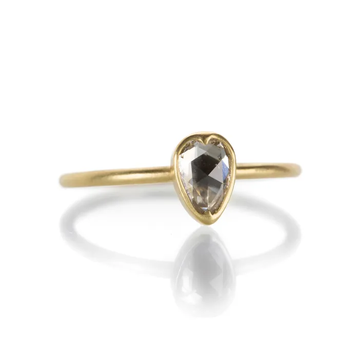 Gabriella Kiss Rings Pear Shaped Rose Cut Diamond Ring