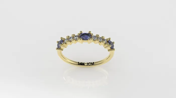 Jcm 21 jewelry Rings 14K Ring with 9 STONES STT Prong