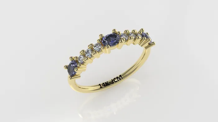Jcm 21 jewelry Rings 14K Ring with 9 STONES STT Prong