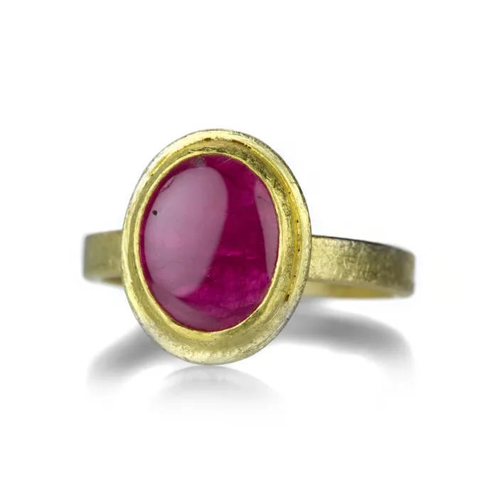 Petra Class Oval Cabochon Ruby Ring Rings