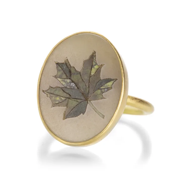Rings Gabriella Kiss Leaf Micromosaic Ring