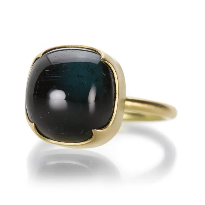 Rings Gabriella Kiss Square Cabochon Blue Tourmaline Ring