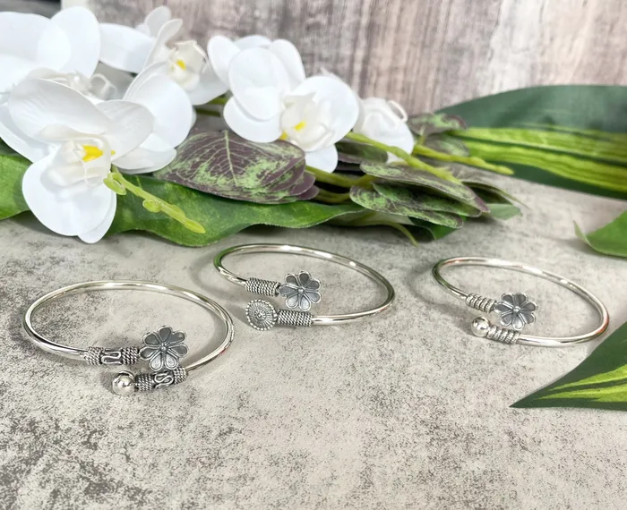 Sterling Silver Criss Cross Open Bangle Cuffs Flower Power SophiaRene Boutique Rings Sterling Silver Criss Cross Open Bangle Cuffs Flower Power SophiaRene Boutique Rings