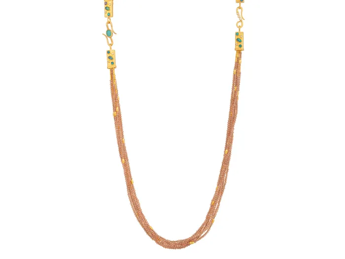 GURHAN Flurries Gold Sun Stone Beaded Long Necklace 7Strand GG GOLD OOAK Necklaces