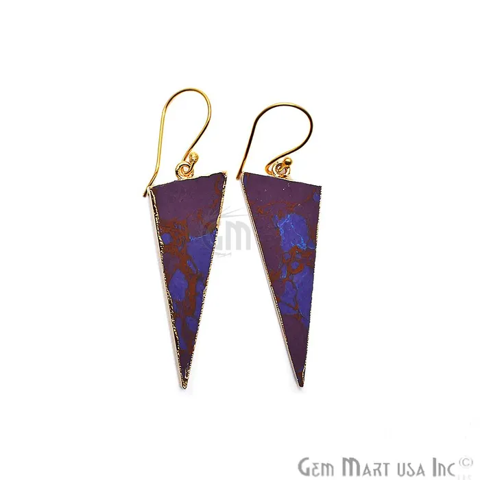 Earrings GemMartUSA Triangle Shape 42x16mm Gold Plated Sediment Jasper Hook Earrings 1Pair Pick your Gemstone Earrings GemMartUSA Triangle Shape 42x16mm Gold Plated Sediment Jasper Hook Earrings 1Pair Pick your Gemstone