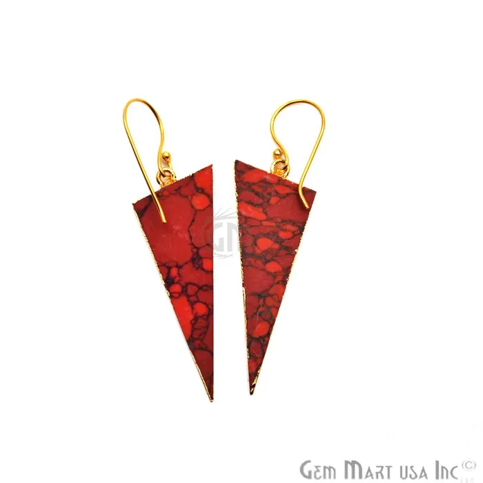 Earrings GemMartUSA Triangle Shape 42x16mm Gold Plated Sediment Jasper Hook Earrings 1Pair Pick your Gemstone Earrings GemMartUSA Triangle Shape 42x16mm Gold Plated Sediment Jasper Hook Earrings 1Pair Pick your Gemstone