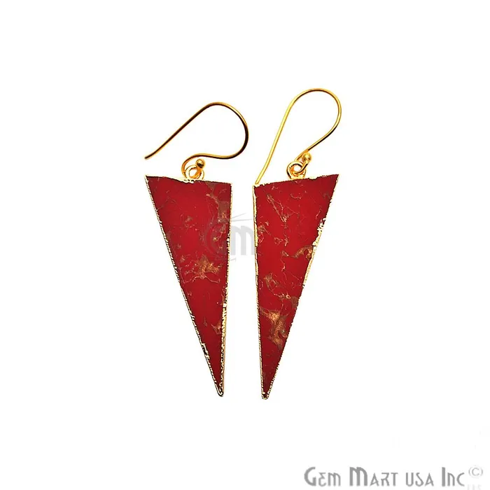 Earrings GemMartUSA Triangle Shape 42x16mm Gold Plated Sediment Jasper Hook Earrings 1Pair Pick your Gemstone Earrings GemMartUSA Triangle Shape 42x16mm Gold Plated Sediment Jasper Hook Earrings 1Pair Pick your Gemstone
