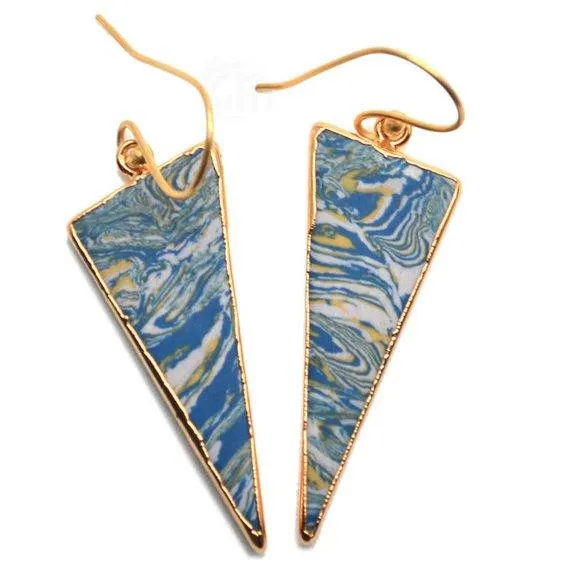 Earrings GemMartUSA Triangle Shape 42x16mm Gold Plated Sediment Jasper Hook Earrings 1Pair Pick your Gemstone Earrings GemMartUSA Triangle Shape 42x16mm Gold Plated Sediment Jasper Hook Earrings 1Pair Pick your Gemstone