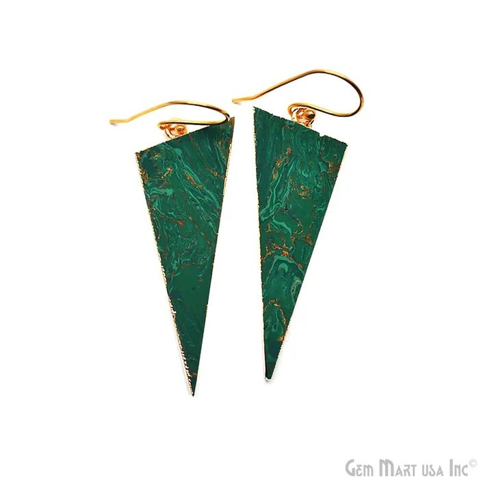 Earrings GemMartUSA Triangle Shape 42x16mm Gold Plated Sediment Jasper Hook Earrings 1Pair Pick your Gemstone Earrings GemMartUSA Triangle Shape 42x16mm Gold Plated Sediment Jasper Hook Earrings 1Pair Pick your Gemstone
