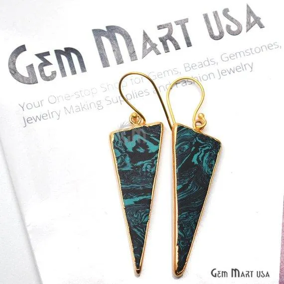 Earrings GemMartUSA Triangle Shape 42x16mm Gold Plated Sediment Jasper Hook Earrings 1Pair Pick your Gemstone Earrings GemMartUSA Triangle Shape 42x16mm Gold Plated Sediment Jasper Hook Earrings 1Pair Pick your Gemstone