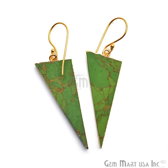 Earrings GemMartUSA Triangle Shape 42x16mm Gold Plated Sediment Jasper Hook Earrings 1Pair Pick your Gemstone Earrings GemMartUSA Triangle Shape 42x16mm Gold Plated Sediment Jasper Hook Earrings 1Pair Pick your Gemstone