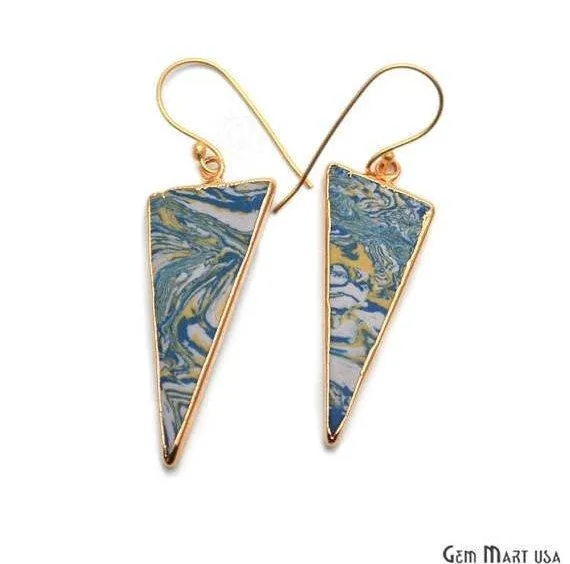 Earrings GemMartUSA Triangle Shape 42x16mm Gold Plated Sediment Jasper Hook Earrings 1Pair Pick your Gemstone Earrings GemMartUSA Triangle Shape 42x16mm Gold Plated Sediment Jasper Hook Earrings 1Pair Pick your Gemstone