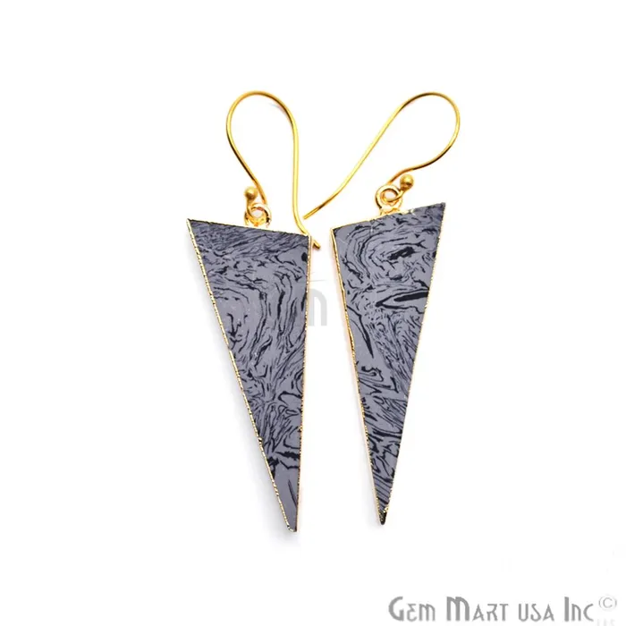 Earrings GemMartUSA Triangle Shape 42x16mm Gold Plated Sediment Jasper Hook Earrings 1Pair Pick your Gemstone Earrings GemMartUSA Triangle Shape 42x16mm Gold Plated Sediment Jasper Hook Earrings 1Pair Pick your Gemstone