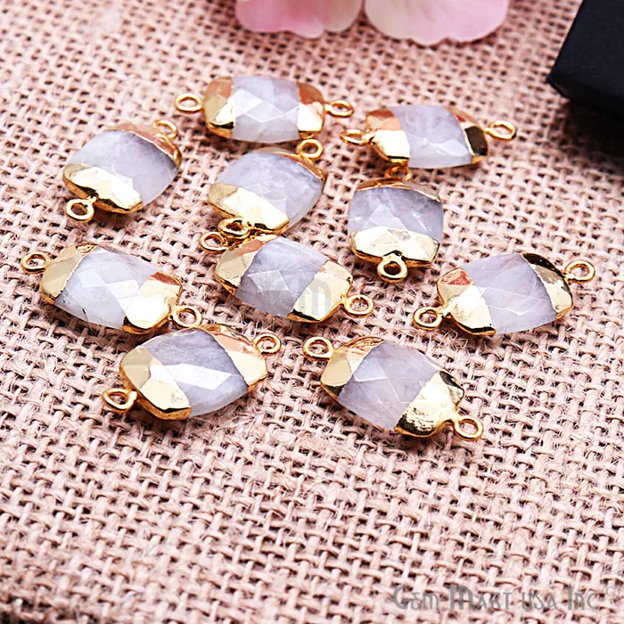 GemMartUSA PreStyled Sets Rainbow 12X16mm Octagon Gold Electroplated Double Bail Gemstone Connector