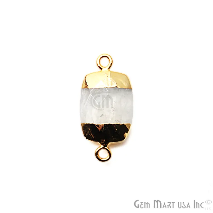 GemMartUSA PreStyled Sets Rainbow 12X16mm Octagon Gold Electroplated Double Bail Gemstone Connector