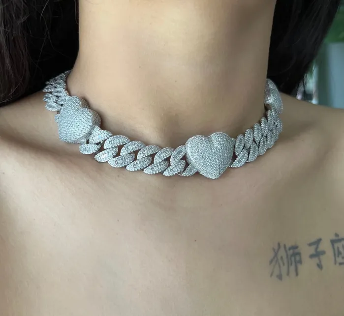 Necklaces CharmBox Triple Heart Cuban