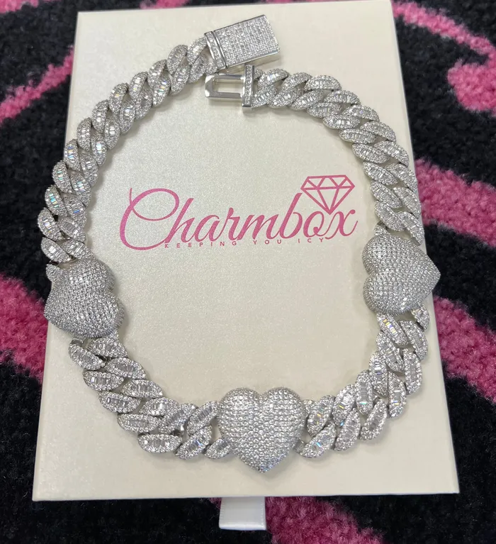 Necklaces CharmBox Triple Heart Cuban