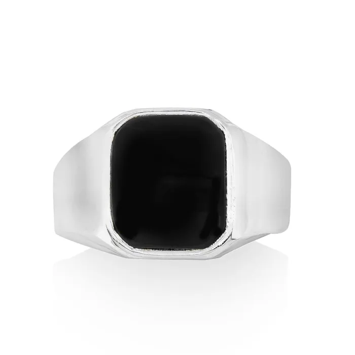 Rings Black Onyx Solid 925 Sterling Silver Gemstone Ring Mens Jewelry YoTreasure