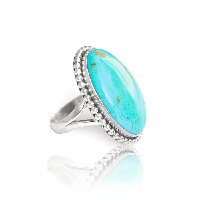 Rings YoTreasure Blue Mohave Turquoise Solid 925 Sterling Silver Gemstone Ring Jewelry Rings YoTreasure Blue Mohave Turquoise Solid 925 Sterling Silver Gemstone Ring Jewelry