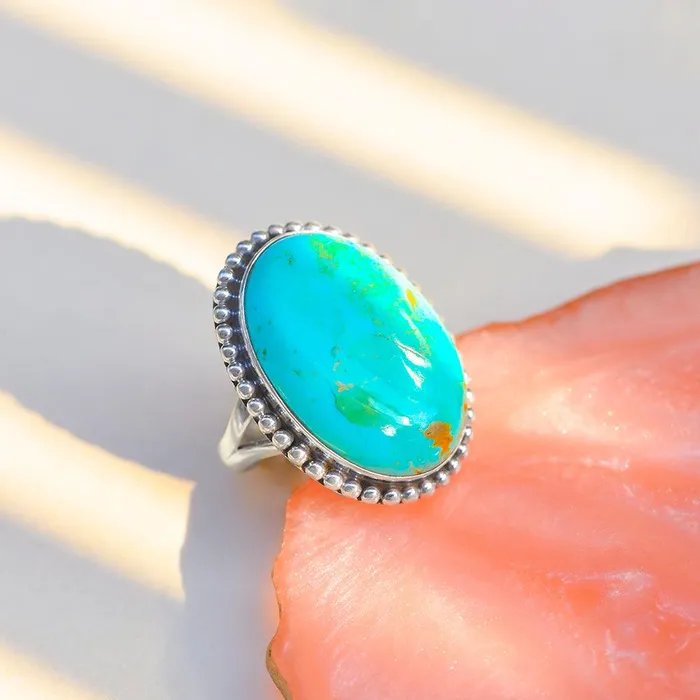 Rings YoTreasure Blue Mohave Turquoise Solid 925 Sterling Silver Gemstone Ring Jewelry Rings YoTreasure Blue Mohave Turquoise Solid 925 Sterling Silver Gemstone Ring Jewelry