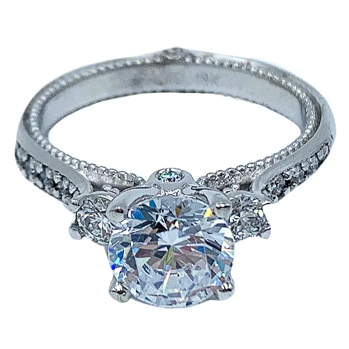 150CTW 18kt Verragio white gold diamond engagement ring w 100 CT center diamond Crown Jewels Coin Rings 150CTW 18kt Verragio white gold diamond engagement ring w 100 CT center diamond Crown Jewels Coin Rings