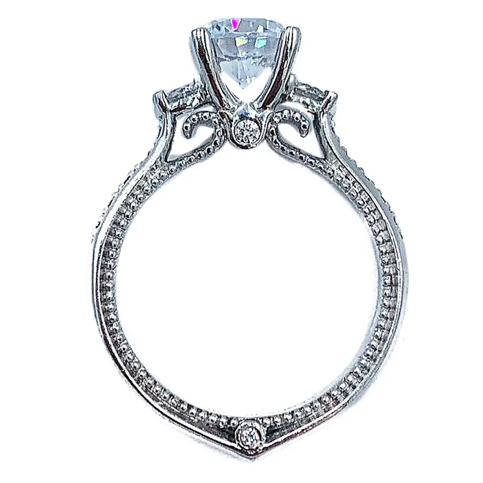150CTW 18kt Verragio white gold diamond engagement ring w 100 CT center diamond Crown Jewels Coin Rings