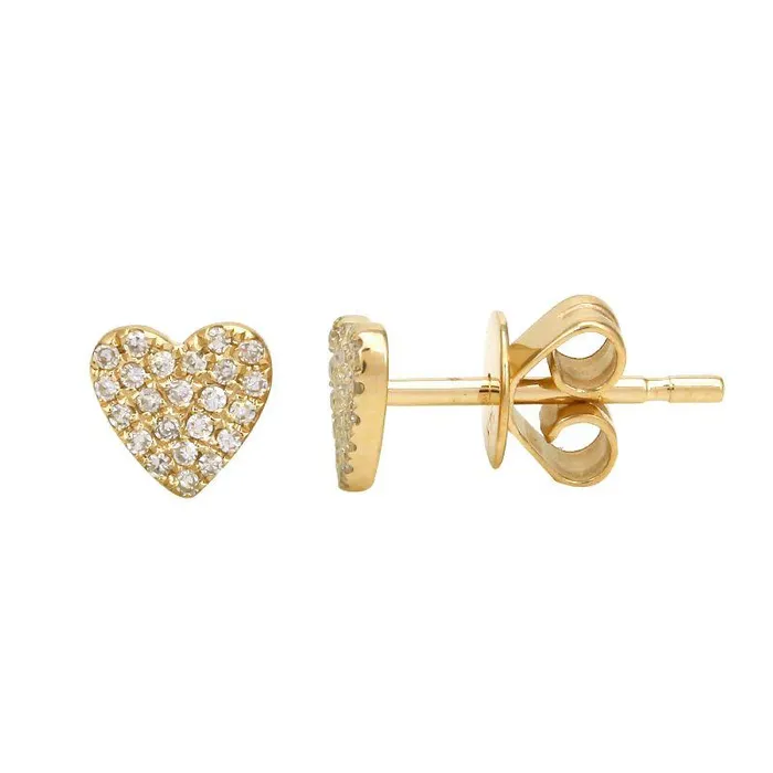 14K Gold Diamond Micro Pave Heart Button Earrings Izakov Diamonds Fine Jewelry Earrings 14K Gold Diamond Micro Pave Heart Button Earrings Izakov Diamonds Fine Jewelry Earrings