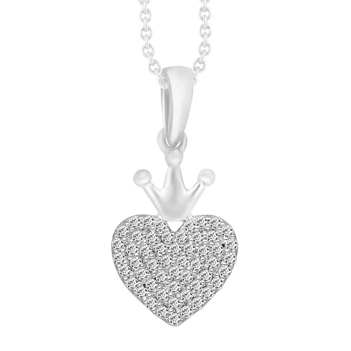 AV Necklaces LADIES PENDANT 015CT ROUND DIAMOND 10K WHITE GOLD
