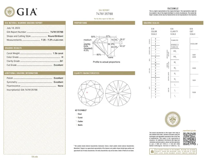 Beauvince GIA Certified 156 Carat Round HSI1 Engagement Ring in White Gold Beauvince Rings