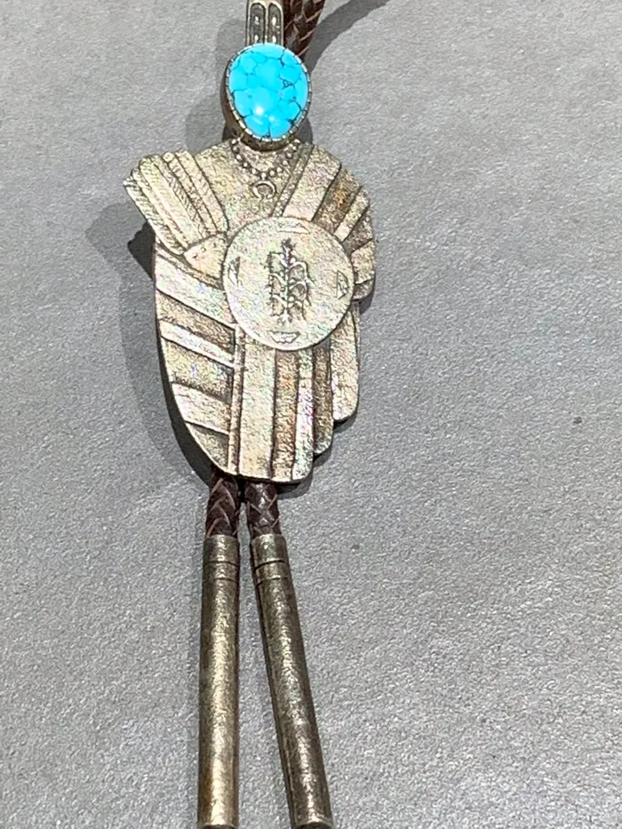 Crown Jewels Coin Necklaces Darryl Dean Begay Navajo Natural Turquoise Sterling Silver Bolo