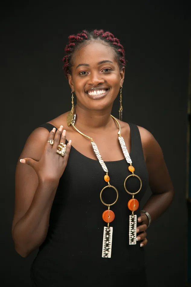 Double hanging Necklace Batik and Orange Mwassus Jewelry Necklaces Double hanging Necklace Batik and Orange Mwassus Jewelry Necklaces