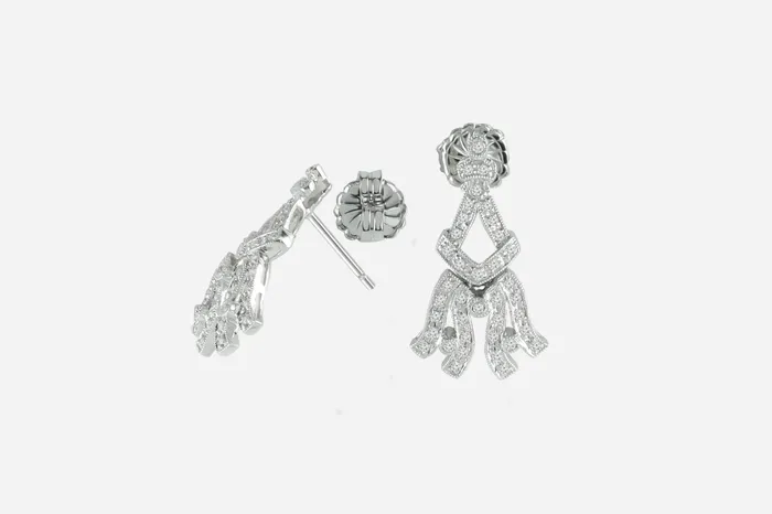 Earrings Crown Jewels Coin 050 ctw Diamond Vintage Inspired Earrings