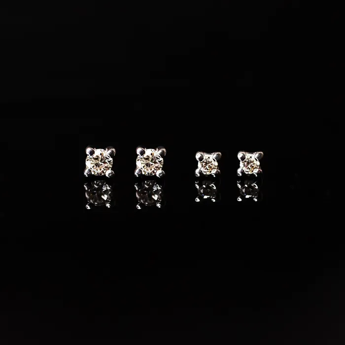 Earrings Grayling Whisper Genuine Diamond Prong Flat Back Sleeper Earrings by Buddha Jewelry 14k Solid Gold