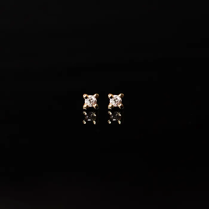Earrings Grayling Whisper Genuine Diamond Prong Flat Back Sleeper Earrings by Buddha Jewelry 14k Solid Gold