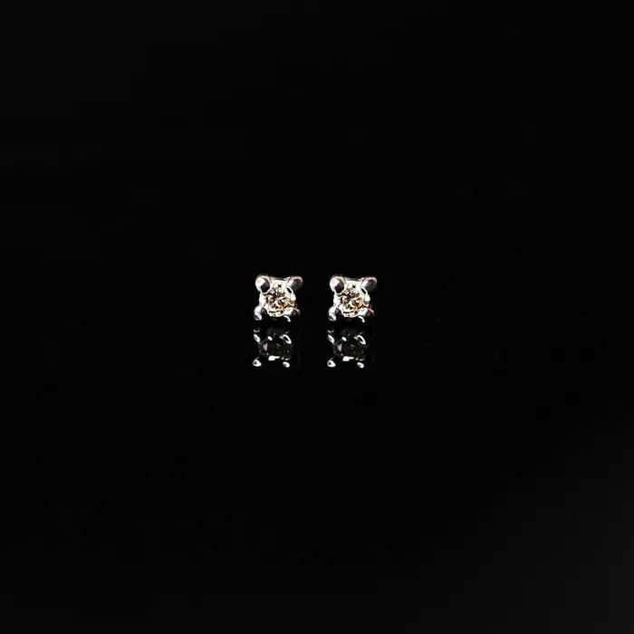Earrings Grayling Whisper Genuine Diamond Prong Flat Back Sleeper Earrings by Buddha Jewelry 14k Solid Gold